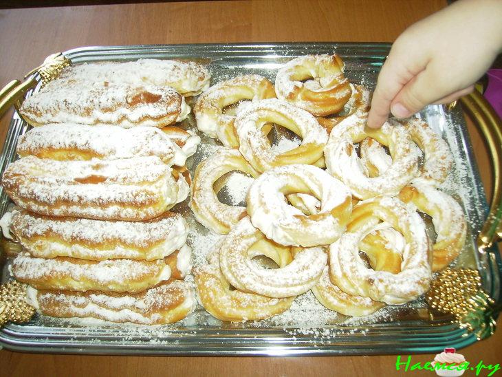 Заварные пальчики с творожным кремом