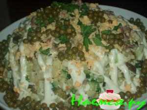 Салат с рыбными консервами