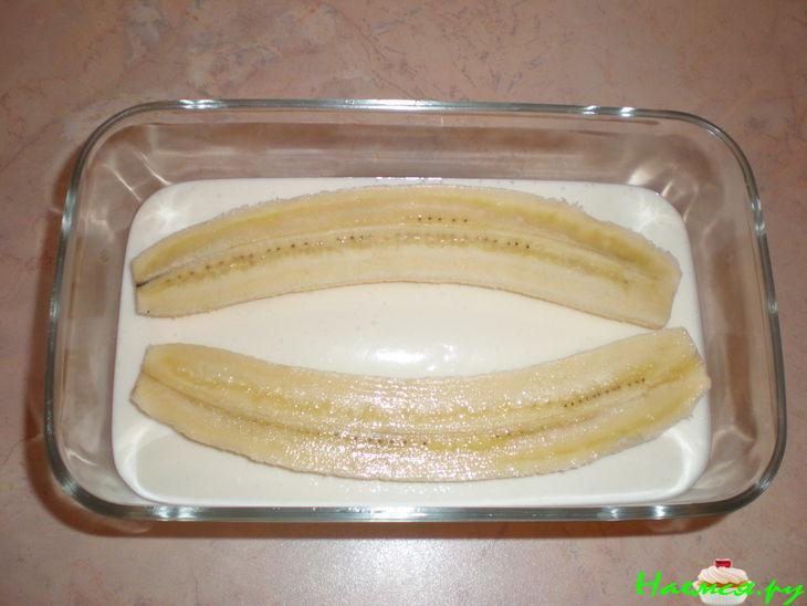 Творожный десерт с бананом