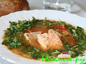 Пикантный суп из лосося