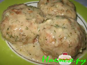 Котлеты в соусе из плавленного сыра