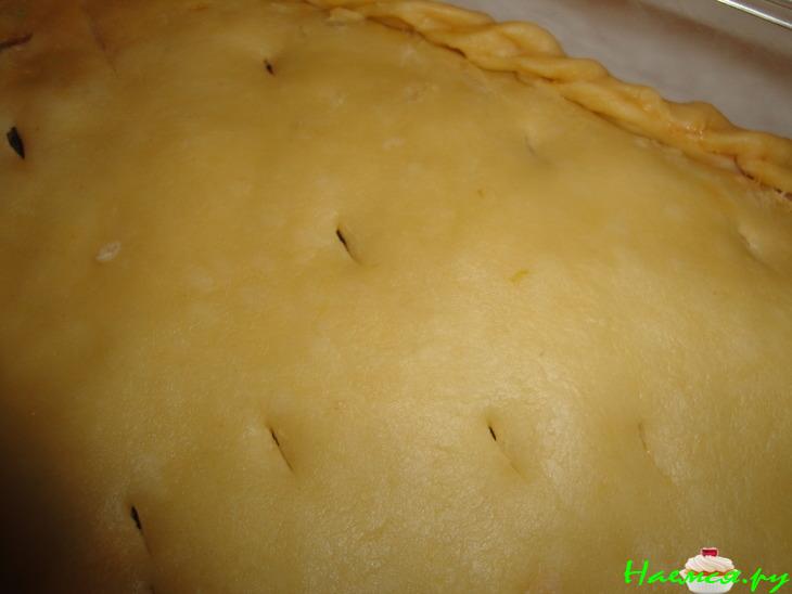 Пирог из рубленного теста с баклажанами