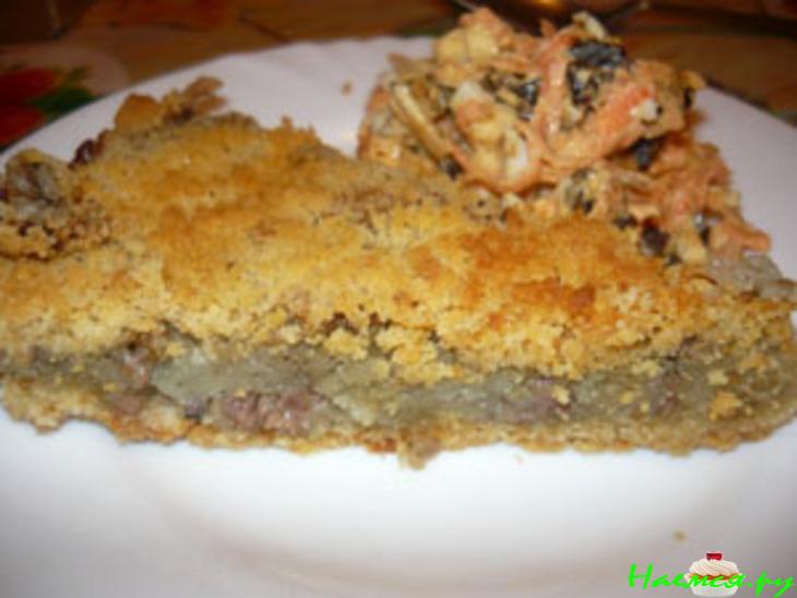 Пирог нежный с мясом и картофелем Пирог нежный с мясом и картофелем