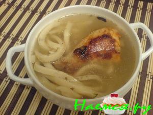 Домашняя лапша в горшочке с курочкой