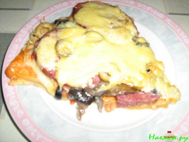 Оливково-грибная пицца&nbsp; 