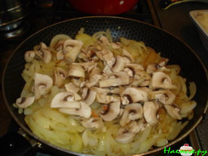 Пирог "Душа на распашку, лук с грибами"