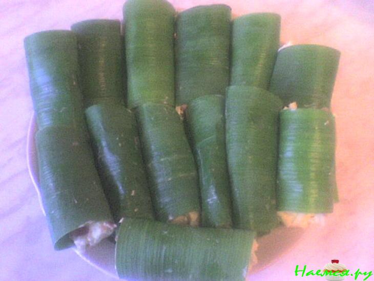 Роллики с еврейским салатом и ветчиной Роллики с еврейским салатом и ветчиной