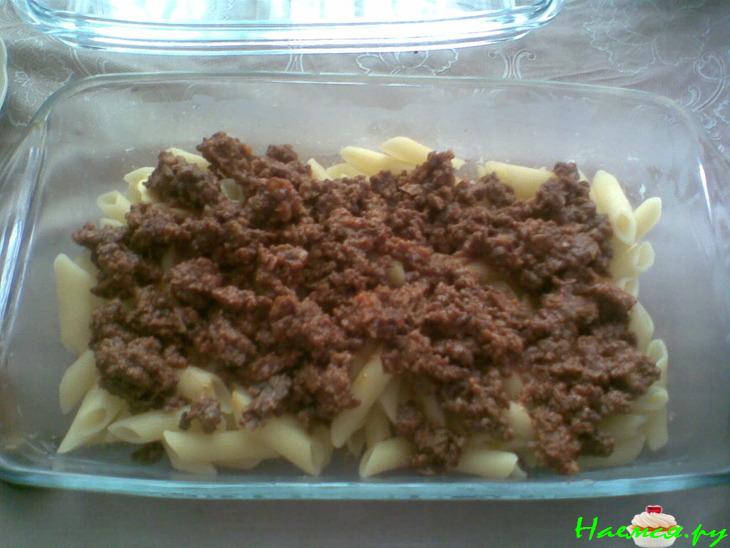 Мясная запеканка с макаронами