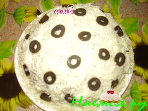 Закусочный торт с филе сельди