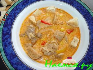 Греческий Суп-Gyros, на немецкo-русский лад