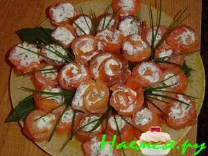 Закуска "Завитушки из горбуши"