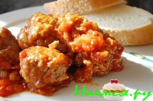 Тефтели с овсяными хлопьями в томатно-соевом соусе