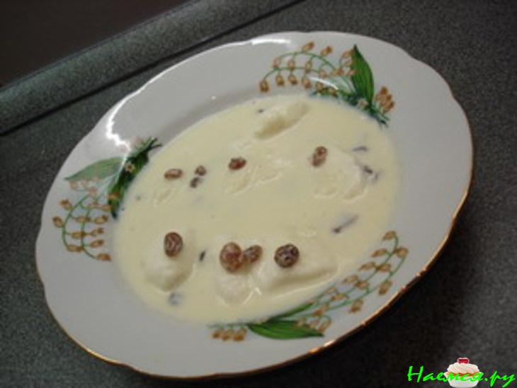 Молочный сладкий суп с клецками