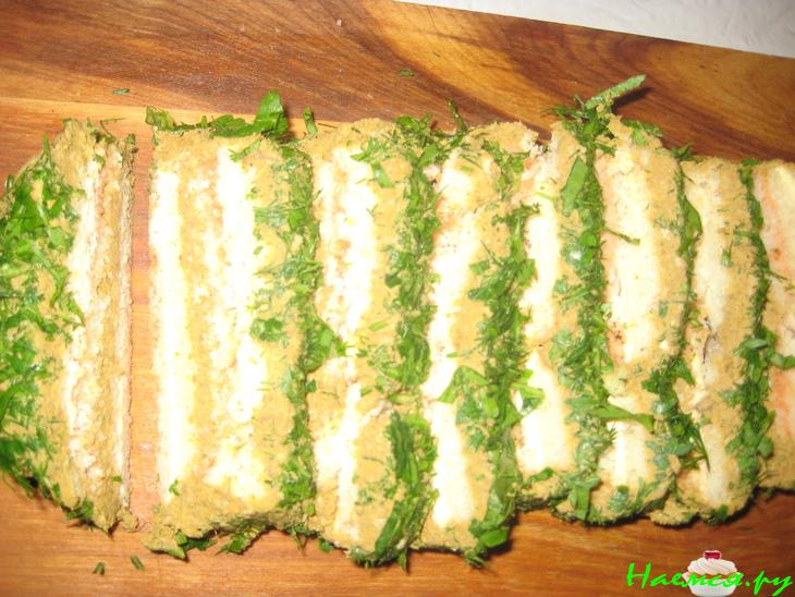 Бутербродный торт с паштетом