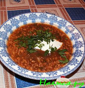 Харчо с орехами (быстрое, постное)