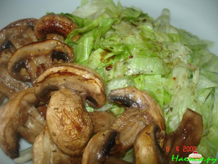 Семга гриль + грибы