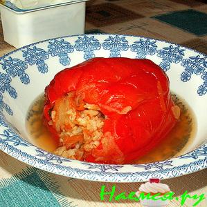 Перцы фаршированные рисом и овощами Перцы фаршированные рисом и овощами