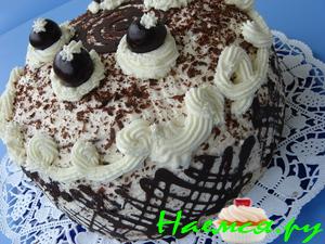 Вишневый торт "Шварцвальд" (очень быстрый вариант)