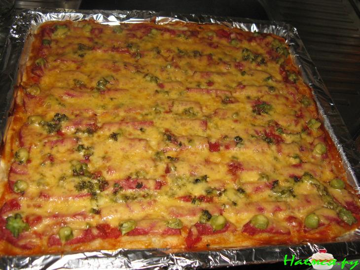 Вкуснейшая пицца на тонком кефирном тесте Вкуснейшая пицца на тонком кефирном тесте