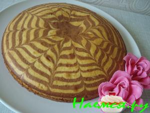 Торт "Зебра" с какао