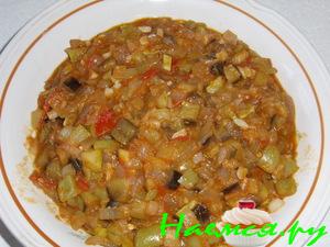 Баклажаны жареные с болгарским перцем