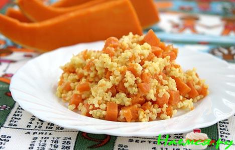 Пшенная каша с тыквой и сгущенкой