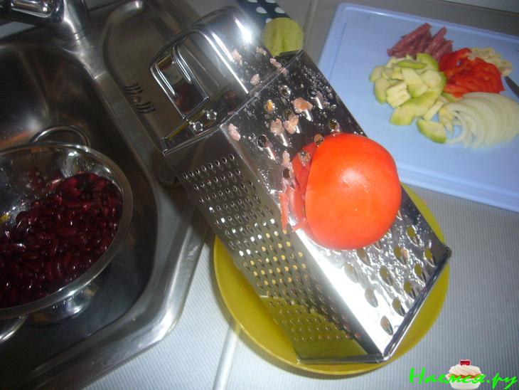 Спагетти с кабачком и фасолью