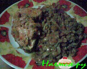 Хек, запеченный с чечевицей (постный ужин) Хек, запеченный с чечевицей (постный ужин)