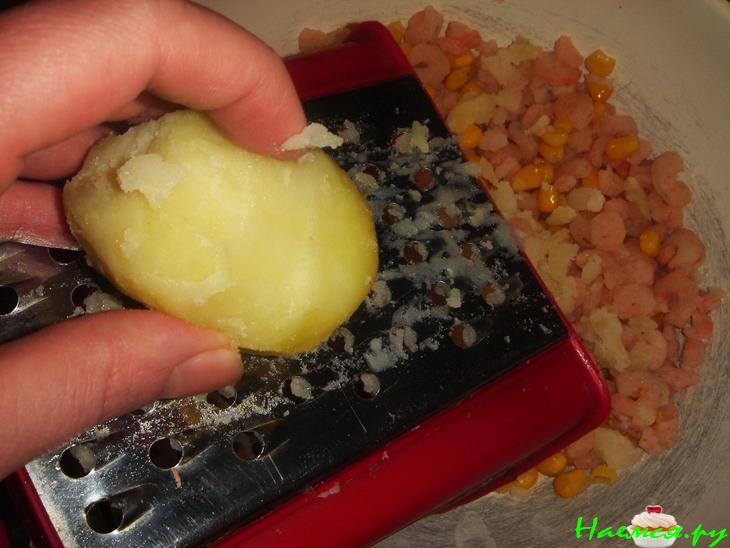 Котлеты из креветок и кукурузы и Дип из авокадо