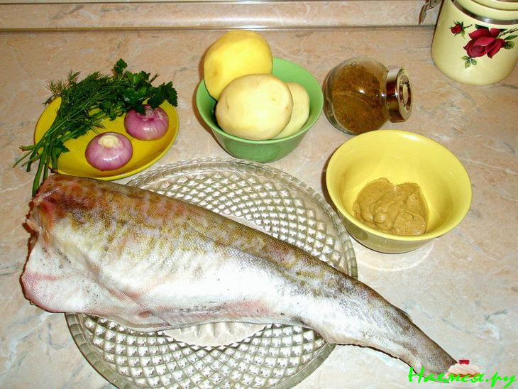 Печеная рыба с картофелем