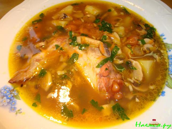 Суп фасолевый с грибами Суп фасолевый с грибами