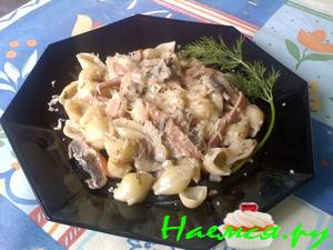 Ракушки с грибным соусом