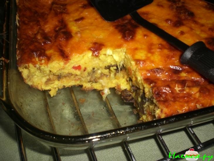 Сырно-рыбно-грибная запеканка Сырно-рыбно-грибная запеканка