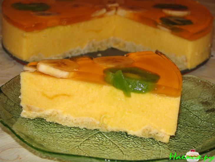 Торт суфле с тыквой и персиками