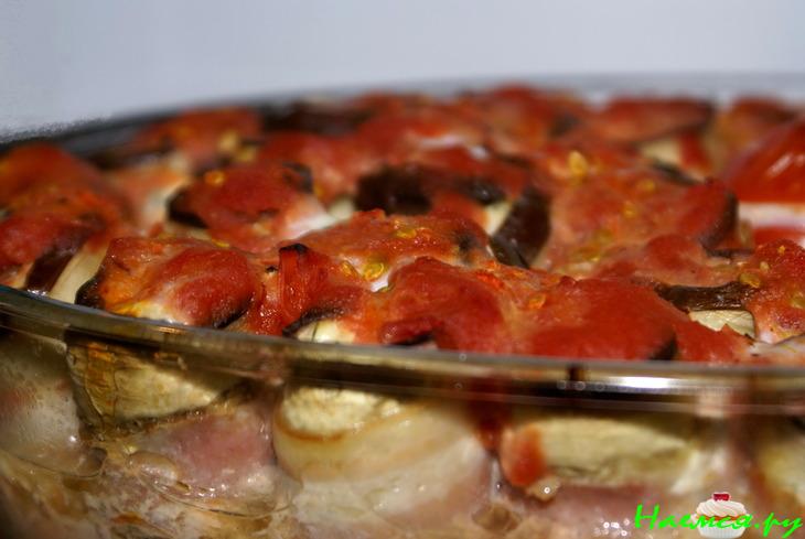 Баклажановые рулетики запеченные с творогом и беконом