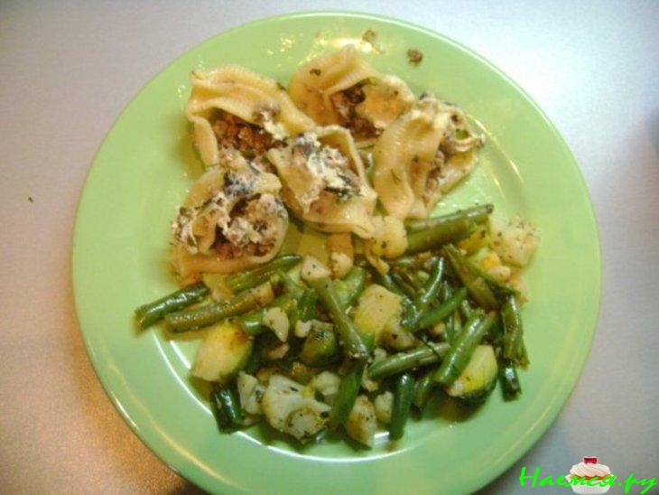 Фаршированные домашним фаршем макароны