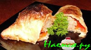 Пирожки слоеные с фаршированными перцами