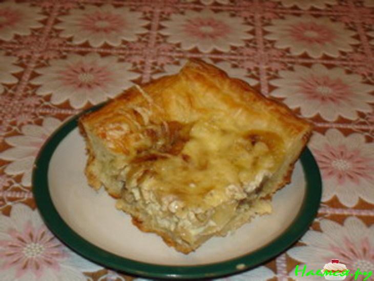 Пирог "Душа на распашку, лук с грибами"