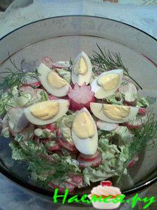 Салат из редиски с яйцом