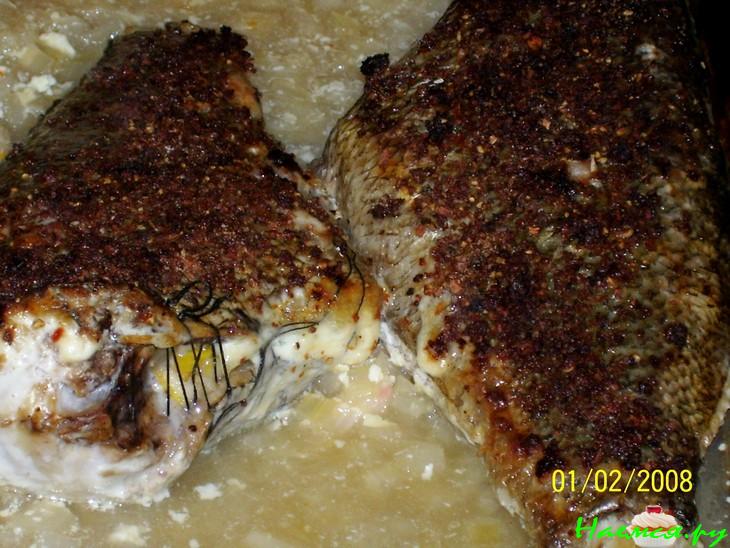 Окунь запеченный