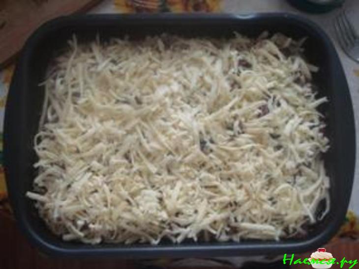 Запеканка из цветной капусты с грибами