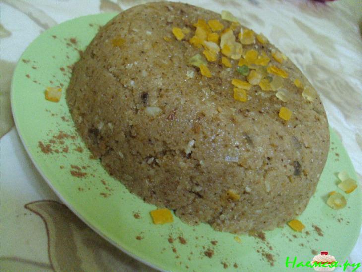Халва из манной крупы с цукатами и кунжутом