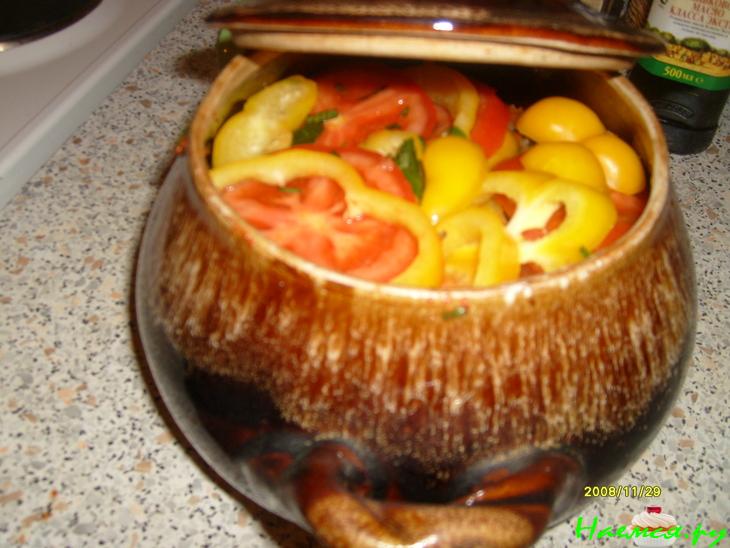 Окунь с овощами в горшочке Окунь с овощами в горшочке