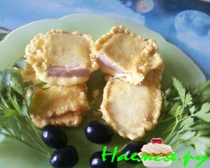 Сыр жареный с ветчиной