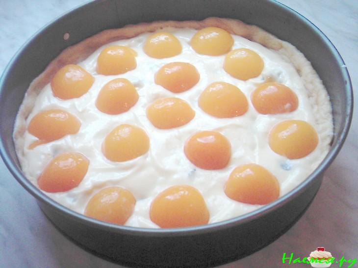 Абрикосовый пирог с творогом и посыпкой "Штрейзель" 