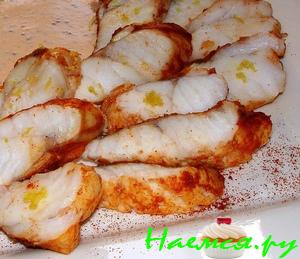 Филе Морского чёрта с соусом Филе Морского чёрта с соусом