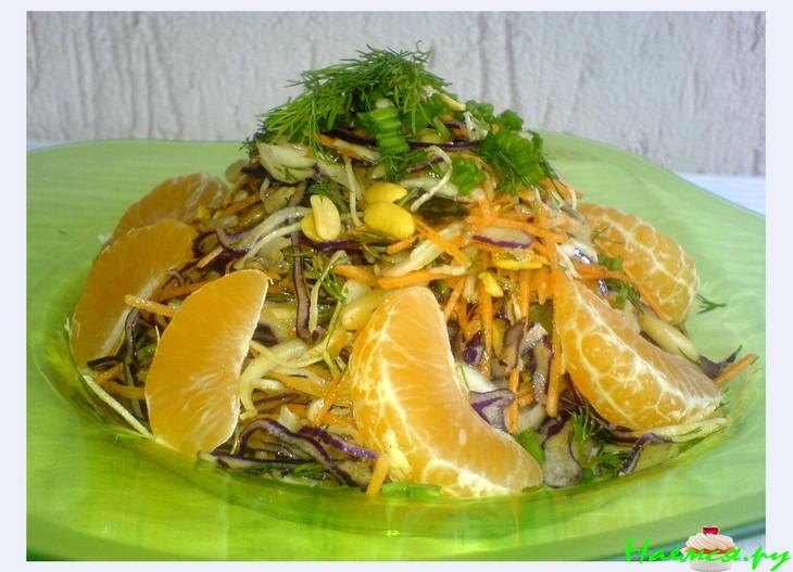 Салат капустный с мандарином Салат капустный с мандарином