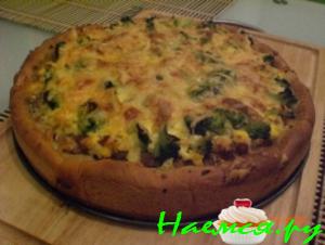 Открытый пирог с курицей