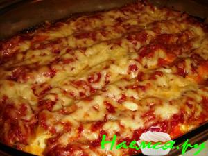 Каннеллони с пикантным фаршем и двумя соусами Каннеллони с пикантным фаршем и двумя соусами