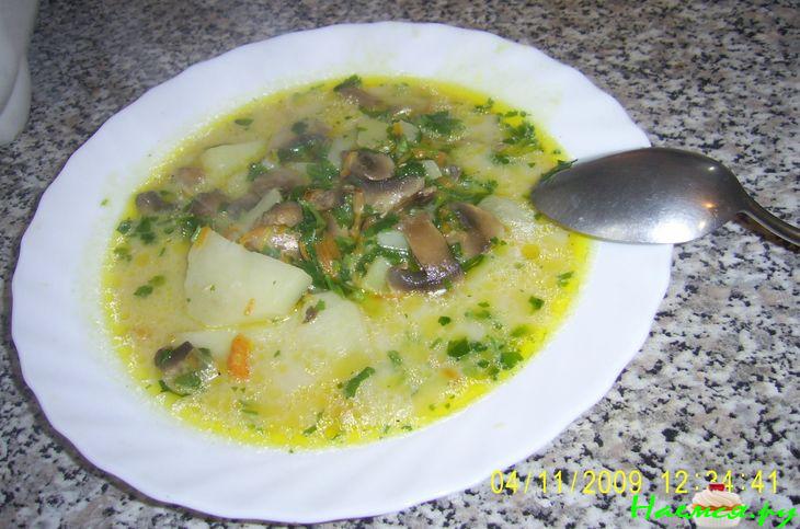 Суп грибной с плавленным сыром Суп грибной с плавленным сыром